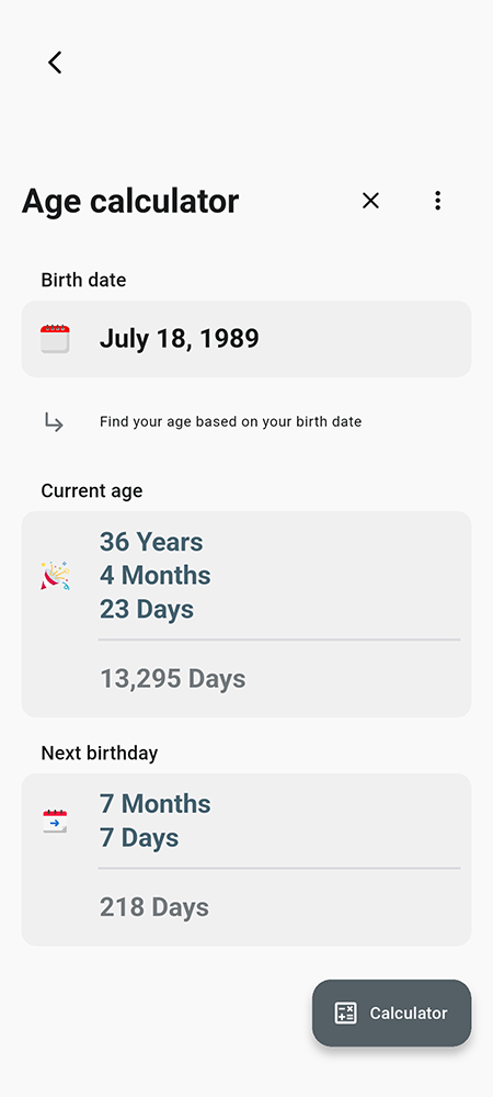 Age calculator